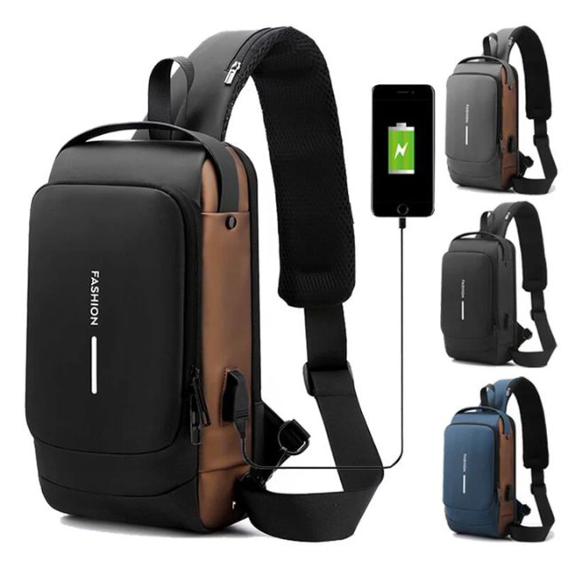 Mochila Slim Fashion Oxford - Antifurto, Senha e USB